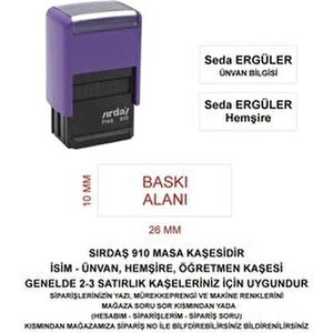 910 Isim Ünvan Kaşesi - Mor Makina