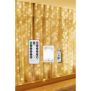 Günışığı Hem Pilli Hem Usbli Kumandalı Animasyonlu Perde LED 3x3 Metre Peri Perde Ledi Dekoratif LED