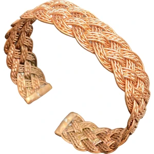 El Yapımı Örgülü Model Saf Bakır Bileklik