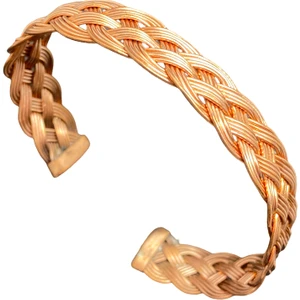 El Yapımı Örgülü Model Saf Bakır Bileklik