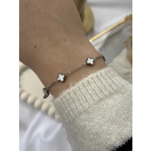 Atelier Emine Minik Yonca Detaylı Gümüş Bileklik