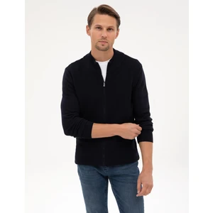 Pierre Cardin Erkek Lacivert Slim Fit Fermuarlı Triko Hırka 50317341-VR033