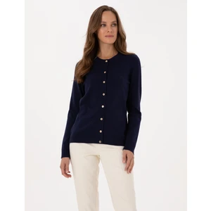 Pierre Cardin Kadın Lacivert Slim Fit Triko Hırka 50316337-VR033