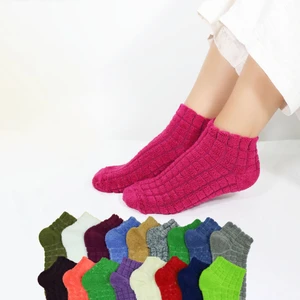 Kadın Kabartma Kışlık Ters Havlu 6 Çift Karma Renk Çorap Seti