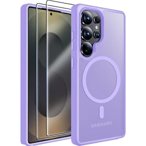 Samsung Galaxy S25 Ultra Uyumlu Ekran Koruyucu Kılıf Magsafe Sarj Desteği Kamera Çıkıntılı Mat Kapak