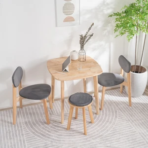 Ottowa 2'li Sandalye - Natürel / Antrasit - 75x54x44 cm