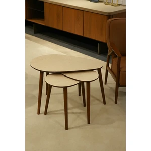 Paris 3'lü Zigon SEHPA%100 Mdf Traverten