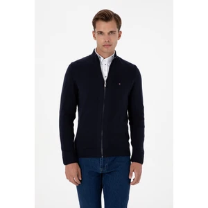 U.S. Polo Assn. Erkek Slim Fit Lacivert Basic Triko Hırka 50313688-VR033