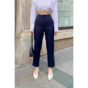 Kadın Yüksek Bel Pensli Zra Pantolon – Beyaz / Krem / Bej / Lacivert / Siyah | 36-46 Beden | Business & Ofis Kombin