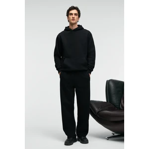 BENSON Erkek Kordonlu Lastikli Bel Relaxed Fit Siyah Eşofman Altı