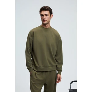 VIENTO Erkek Bisiklet Yaka Uzun Kollu Regular Fit Haki Sweatshirt