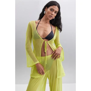 EUDORIA Kadın %100 Pamuk Regular Lime Bluz