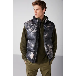 Lennon Erkek Şişme Yelek Kalın Kabarık Su Itici Recycle Polyester Dolum Fermuarlı Desenli Yelek