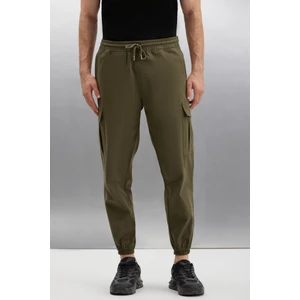 Cargo Erkek Dokuma Kargo Cepli Beli Ve Paçası Lastikli Haki Pantolon