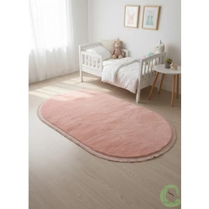 Serenita Home Post/peluş Yıkanabilir Kaymaz Taban Yumşacık Pembe Saçaklı Modern ve Şık Salon Oturma Odası Mutfak Çocuk Odası Koridor Antre Halısı