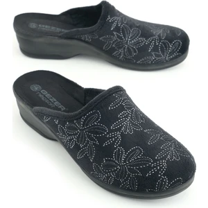 Kadın Kışlık Rahat  Yüksek Taban Nakışlı Tasarım Ev Bahçe Terlik