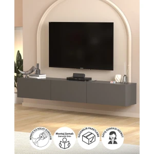 Tv Ünitesi Tv Sehpası Düşer Kapaklı Tv Ünitesi Televizyon Sehpası 180 cm Marvel Antrasit