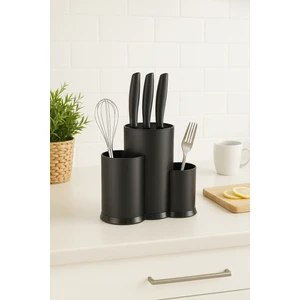 Deyhome Lüks Tezgah Üstü 3 Bölmeli Kaşık Bıçak Çatal Standı – Modern Tasarımlı Mutfak Düzenleyici Organizer