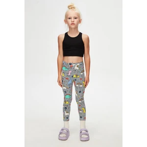 Rainbow Unicorn Kız Çocuk Desenli Yazlık Tayt