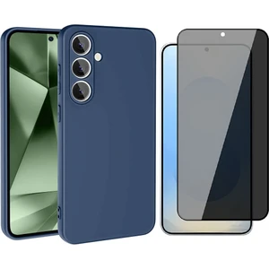 Samsung Galaxy S24 FE Uyumlu Kılıf Zore Mara Lansman Kapak + Privacy Hayalet Cam Ekran Koruyucu