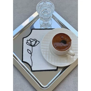 Mora Tekstil Özel Tasarım Kahve Sunum Peçetesi , Kahve Yanı Sunumluk 6'lı Set Peçete