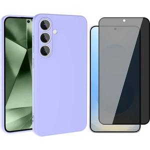 Samsung Galaxy S24 FE Uyumlu Kılıf Zore Mara Lansman Kapak + Privacy Hayalet Cam Ekran Koruyucu