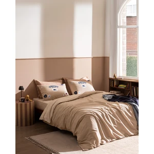 Madame Coco Ruben Çift Kişilik %100 Pamuk Ranforce Baskılı Nevresim Takımı - Bej