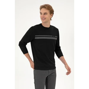 U.S. Polo Assn. Erkek Regular Fit Bisiklet Yaka Siyah İnce Sweatshirt 50313801-VR046