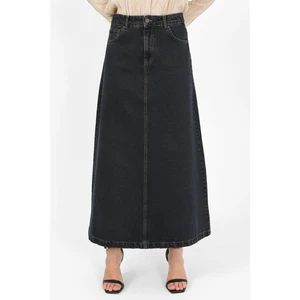 Yüksek Bel A Kesim Denim Etek Antrasit