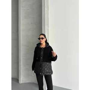 My Lunessa Zarax Siyah Cepli Peluş Mont