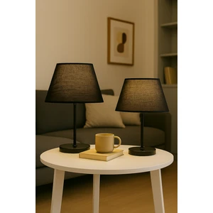 Vivido Abajur Siyah Modern Ikili Yatak Odası Abajur Siyah Ayaklı Masa Lambası