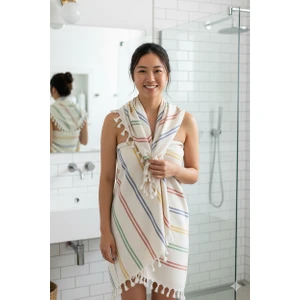 Büyük Boy Banyo Havlusu %100 Pamuk Unisex Çizgili Banyo & Vücut Havlusu Duş Havlusu Hızlı Kuruyan