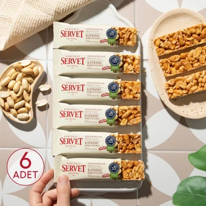 Bercekız Servet Şekerleme Servet Şeker İlavesiz Yer Fıstığı Krokan Bar 120 gr (6 x 20 gr)