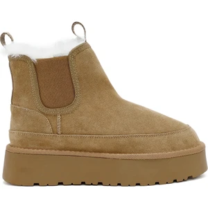 Kadın Taba Kalın Tabanlı Teddy Süet Deri Bot 25WFD405110