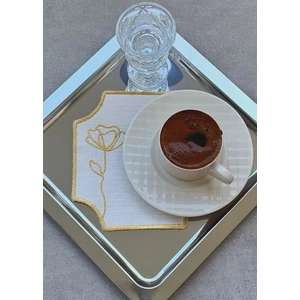 Simli Özel Tasarım Kahve Sunum Peçetesi , Kahve Yanı Sunumluk 6'lı Set Peçete