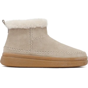 Kadın Bej Fermuarlı Kalın Tabanlı Süet Deri Teddy Bot 25WFD205210