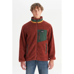 Regular Fit Normal Kesim Dik Yaka Cepli Tam Fermuarlı Sweatshirt Polar