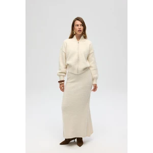 Nivra Ekru Uzun Triko Etek