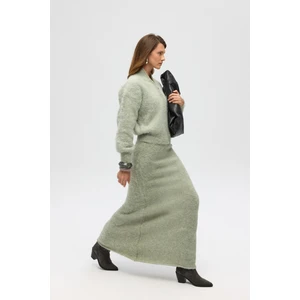 Nivra Yeşil Uzun Triko Etek