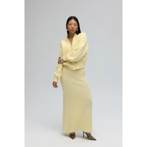 Nivra Sarı Uzun Triko Etek