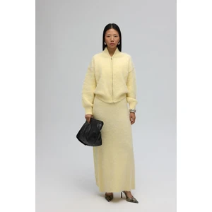 Eskara Fermuarlı Sarı Triko Hırka