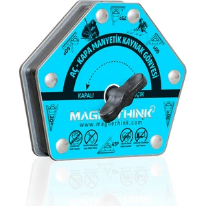 Aç Kapa Özellikli  6 Açılı Kolay Temizlenebilen Güçlü Mıknatıslı Kaynak Tutucu Manyetik Kaynak Gönyesi - Mavi Renk - 1 Adet