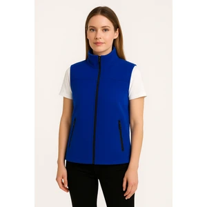 Kadın Polar Yelek Fermuarlı 2 Cepli Iç Astarlı Soğuk Geçirmez Dik Yaka