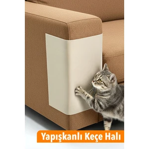 Kedi Koltuk Tırmalama Koruyucu Keçe Halı 40X50CM Bej Yapışkanlı Mobilya Tırmalama Önleyici Koruma Halısı