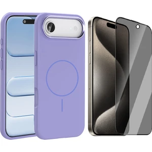 iPhone 17 Air Kılıf M-Safe Şarj Özellikli Metal Kamera Çerçeveli Zore Edi Silikon Kapak + Hayalet Ekran Koruyucu