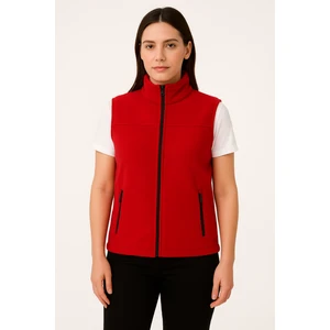 Kadın Polar Yelek Fermuarlı 2 Cepli Iç Astarlı Soğuk Geçirmez Dik Yaka