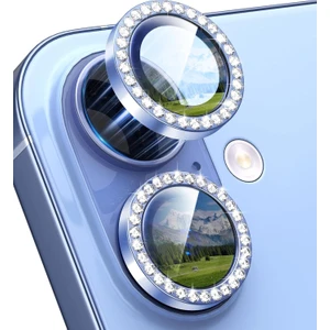 iPhone 17 Kılıf Parlak Taşlı Kamera Koruma Renkli Lens Koruyucu Temperli Cam