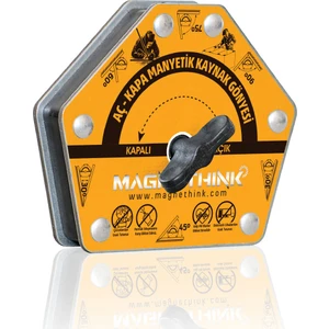 Aç Kapa Özellikli  6 Açılı Kolay Temizlenebilen Güçlü Mıknatıslı Kaynak Tutucu Manyetik Kaynak Gönyesi - Turuncu Renk - 1 Adet