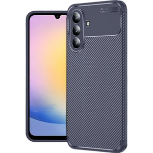 Samsung Galaxy S25 Fe Uyumlu Kılıf Negro Karbon Görünümlü Silikon Lacivert