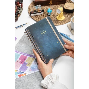 2025-2026 A5 Akademik Ajanda Spiralli Kuşe Kapak 16 Aylık - Yıldızlı Gökyüzü